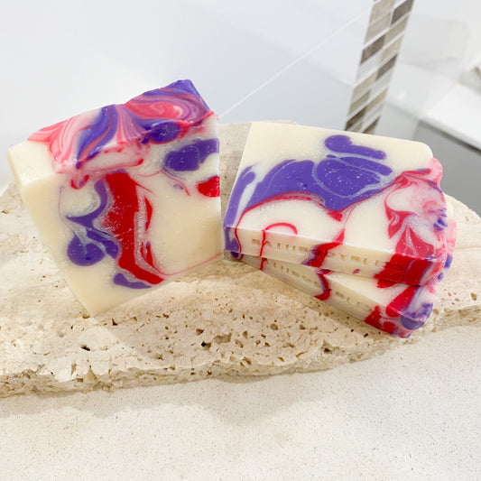 Berry Vanilla Handmade Soap - Cold Process Ripe Berries Creamy Vanilla