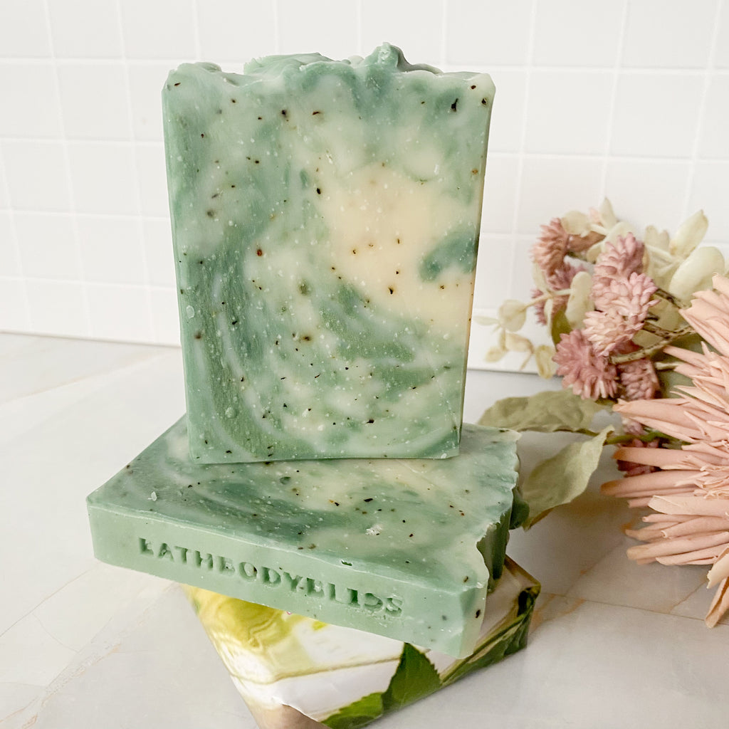 Green Tea & Mint - Handmade Natural Vegan Soap with Essential Oil & Green Tea