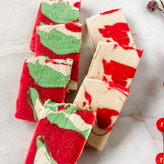 Christmas Guest Soap Slices  with Tag & Organza Bag