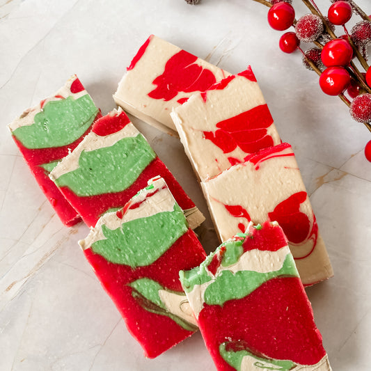 Christmas Guest Soap Slices  with Tag & Organza Bag