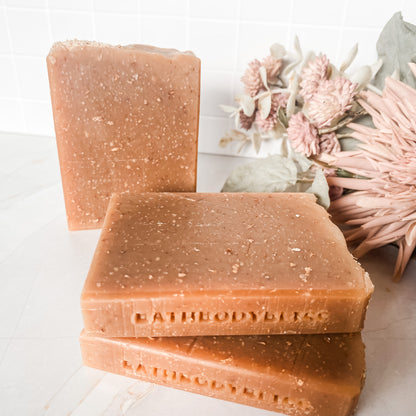 Coconut Crunch Exfoliating Handmade Vegan Soap - Cold Process Fragranced Soap