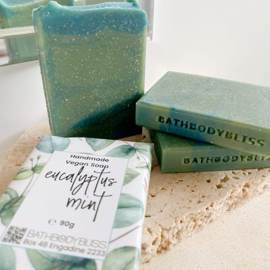 Handmade Eucalyptus Mint Natural Vegan Soap with Essential Oils - FREE POST
