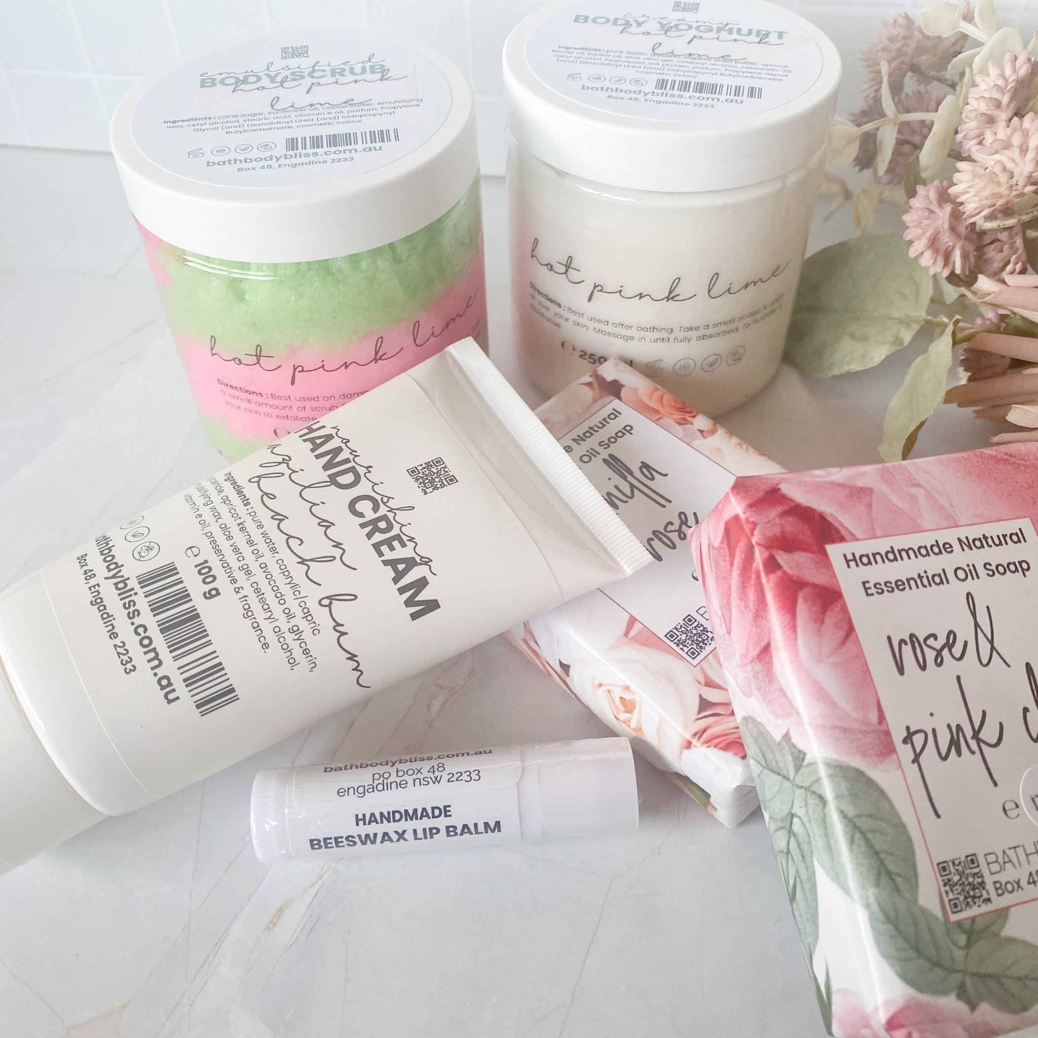Gift Boxes Fragrance Choice - Emulsified Scrub + Rich Body Butter + Nourishing Hand Cream + Lip Balm