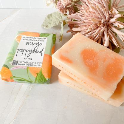 Sweet Orange & Poppyseed - Natural Vegan Handmade Essential Oil Soap