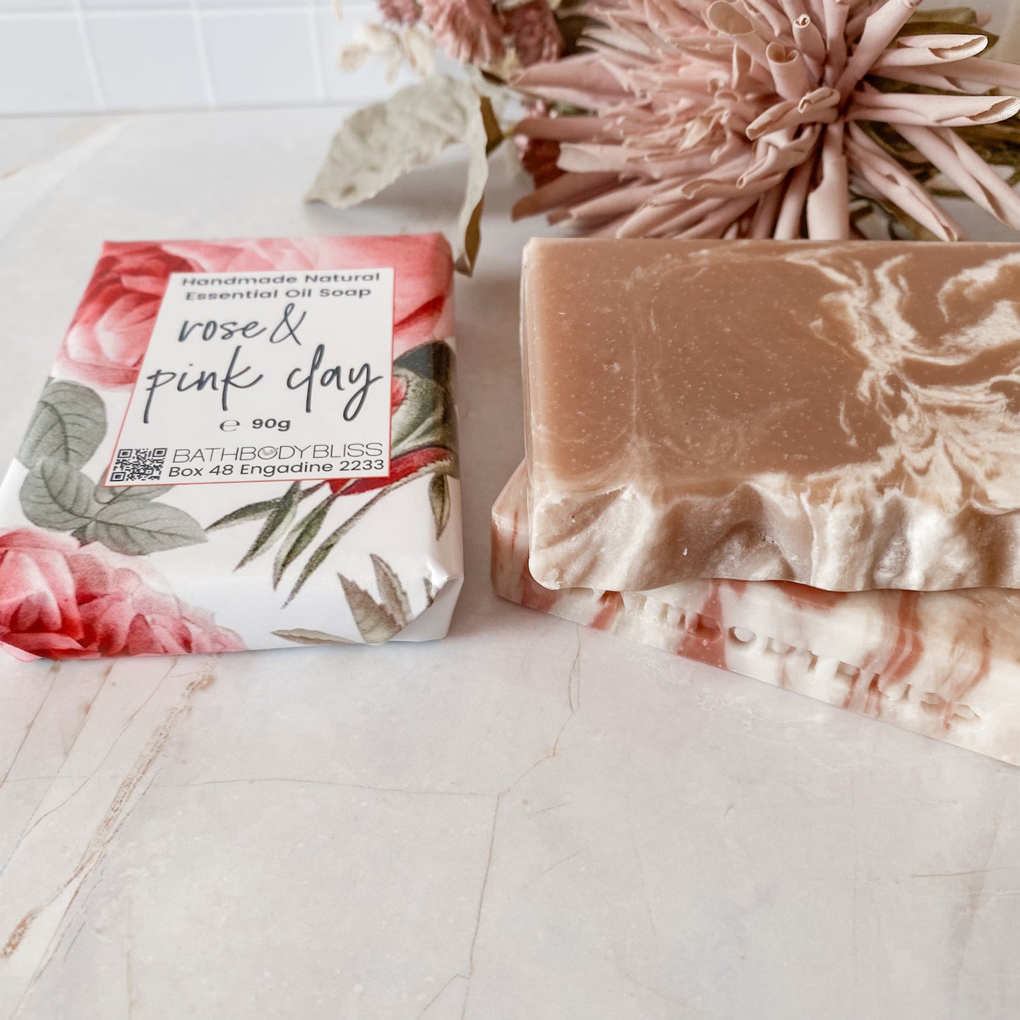 Rose & Pink Clay - Natural Handmade Vegan Soap with Essential Oil