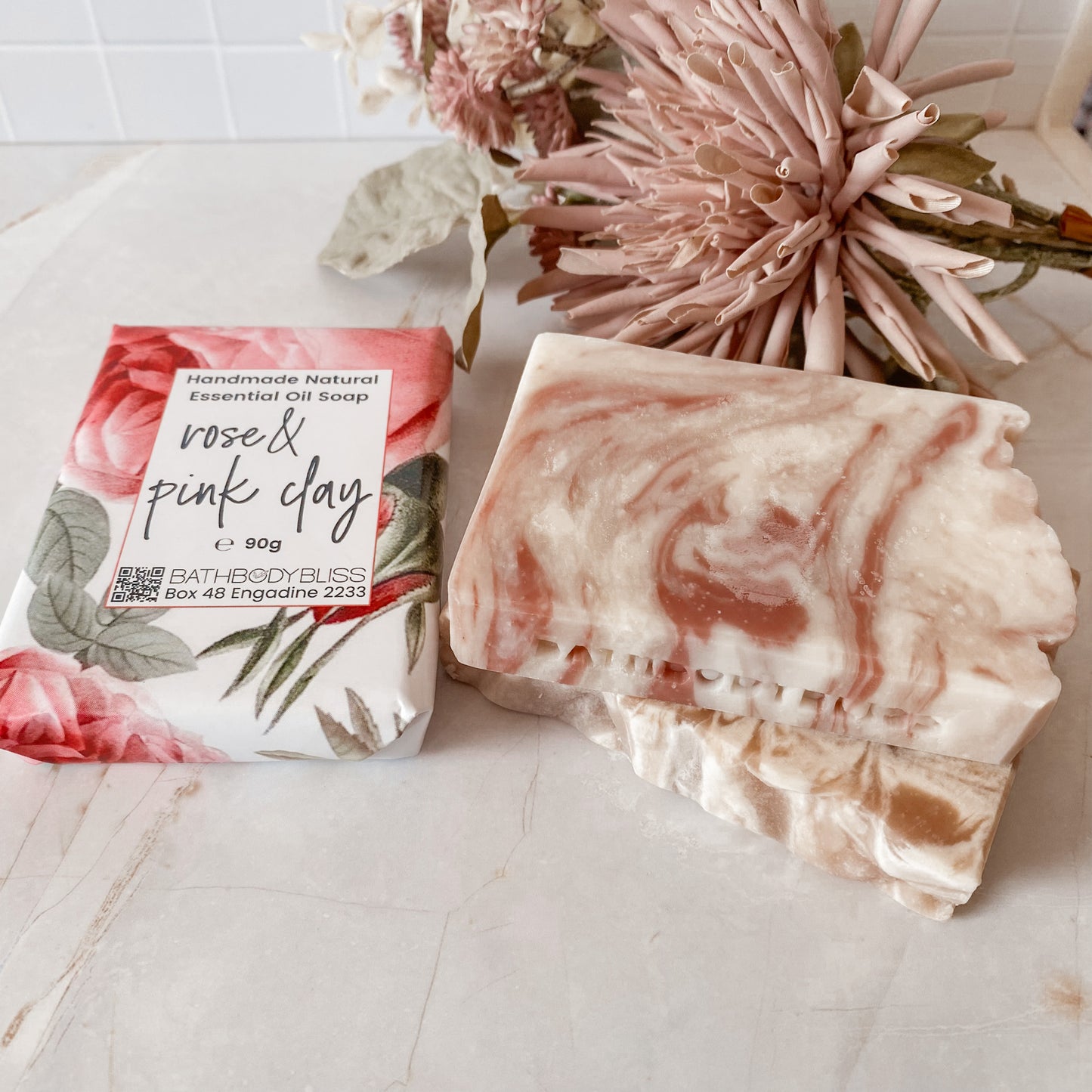 Rose & Pink Clay - Natural Handmade Vegan Soap with Essential Oil