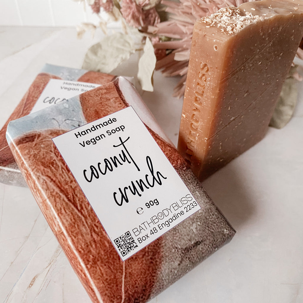 Coconut Crunch Exfoliating Handmade Vegan Soap - Cold Process Fragranced Soap