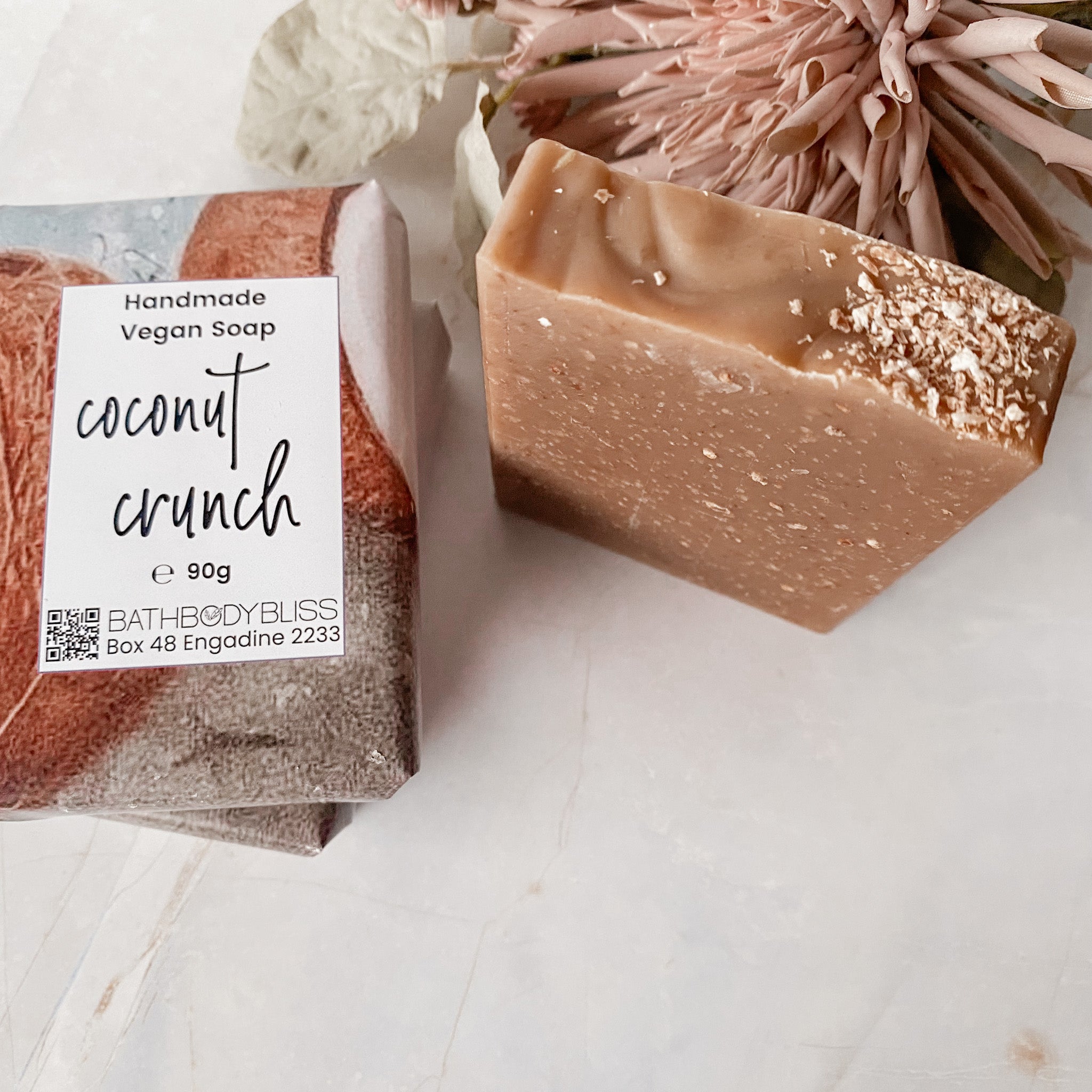 Coconut Crunch Exfoliating Handmade Vegan Soap - Cold Process Fragranced Soap