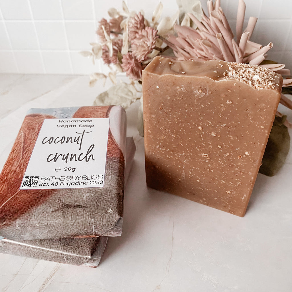 Coconut Crunch Exfoliating Handmade Vegan Soap - Cold Process Fragranced Soap