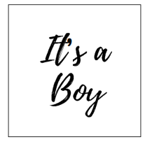 white square with it's a boy print