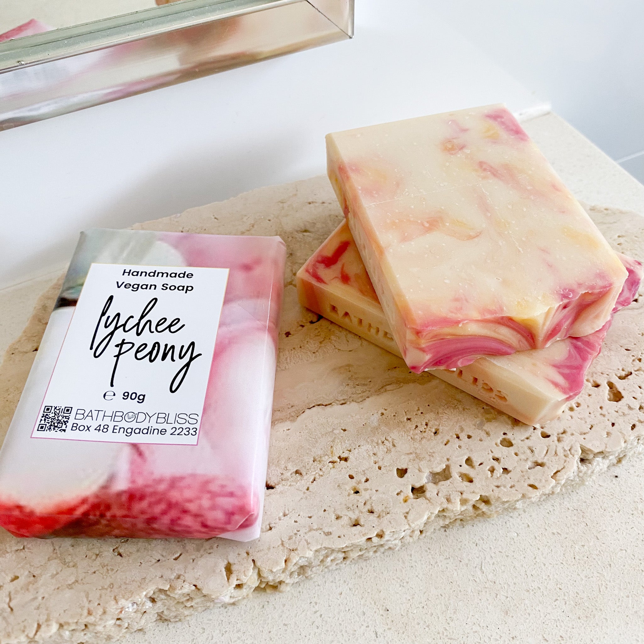 Lychee Peony Handmade Vegan Scented Soap - Fruity Floral Aroma