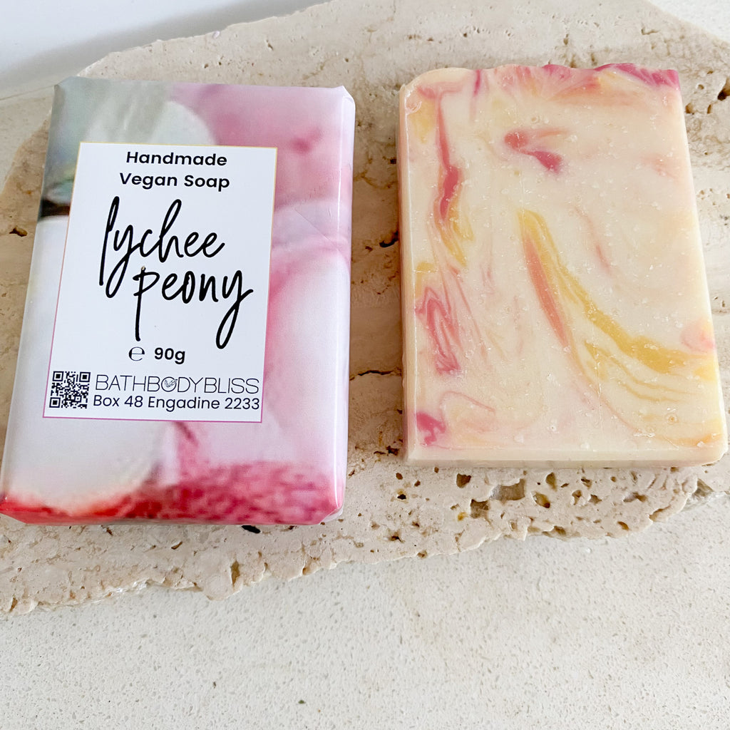 Lychee Peony Handmade Vegan Scented Soap - Fruity Floral Aroma