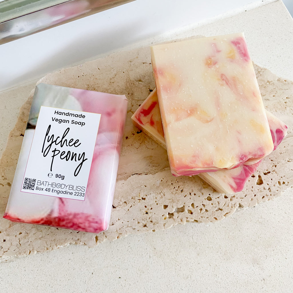 Lychee Peony Handmade Vegan Scented Soap - Fruity Floral Aroma