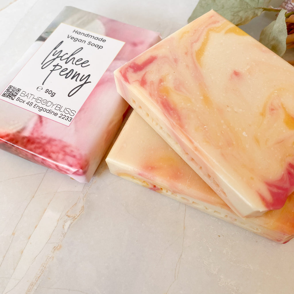 Lychee Peony Handmade Vegan Scented Soap - Fruity Floral Aroma