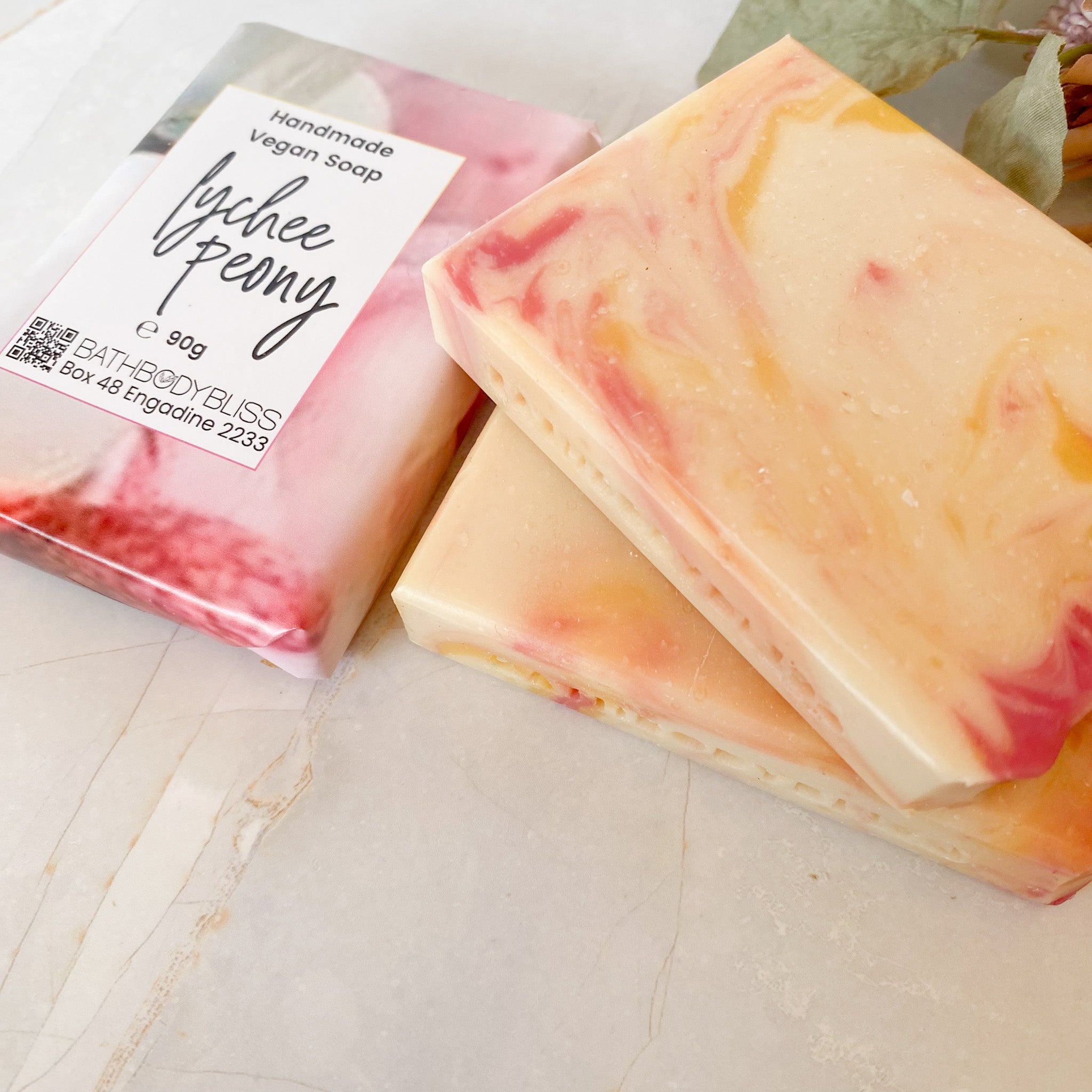 Lychee Peony Handmade Vegan Scented Soap - Fruity Floral Aroma