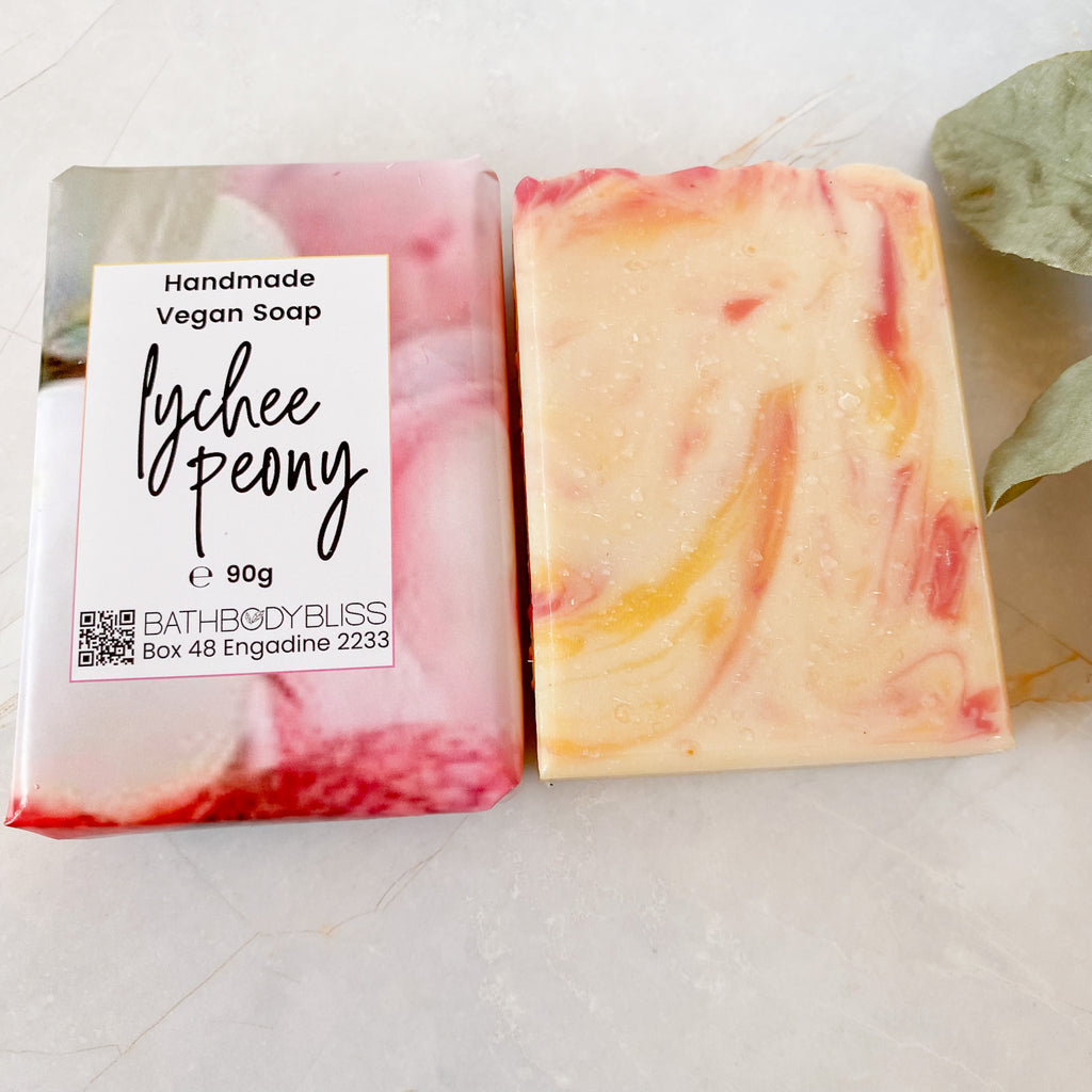 Lychee Peony Handmade Vegan Scented Soap - Fruity Floral Aroma