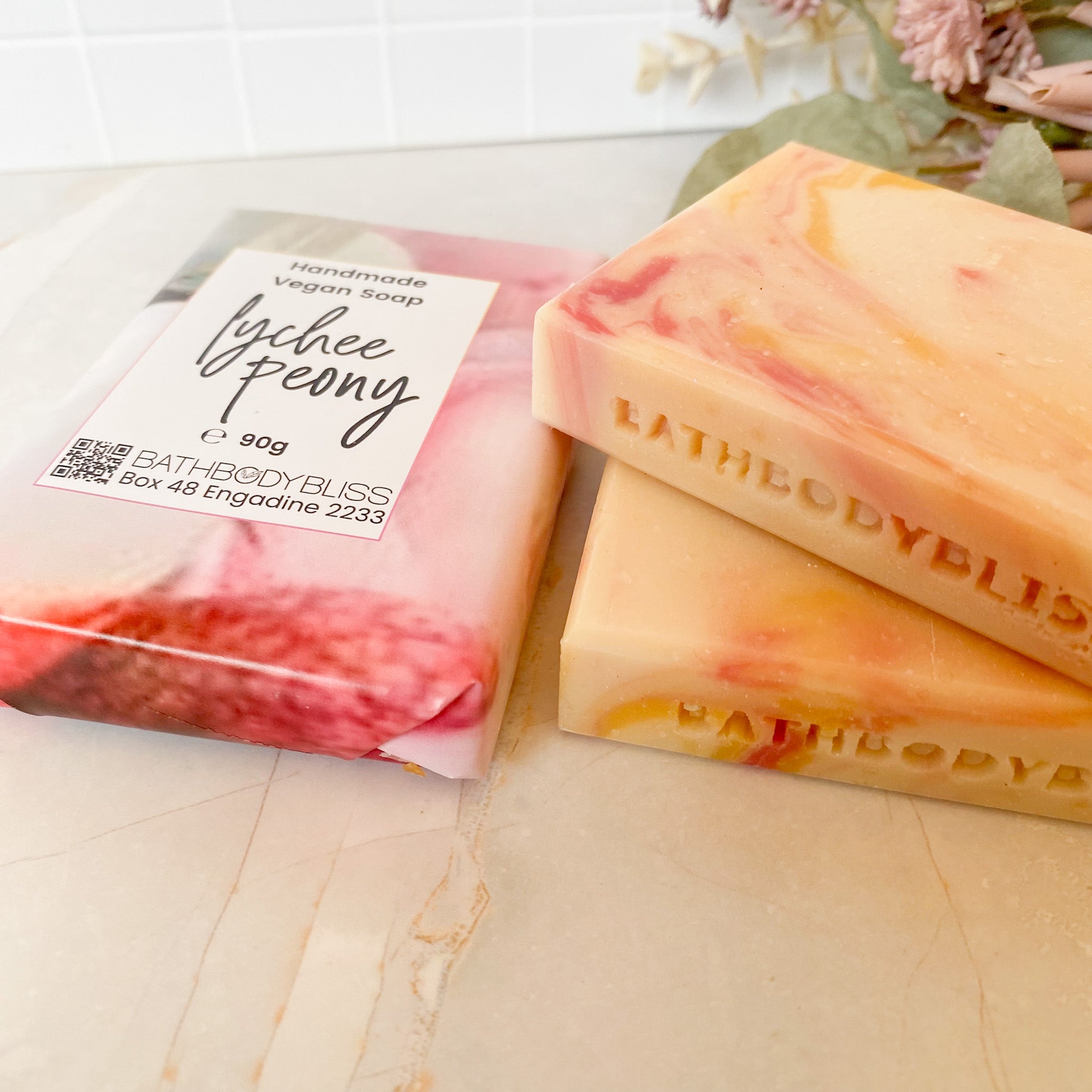 Lychee Peony Handmade Vegan Scented Soap - Fruity Floral Aroma