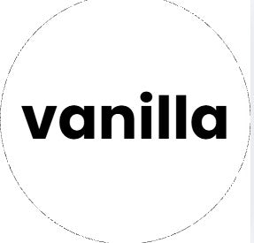 Circular logo with the word 'vanilla' in the center