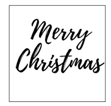white square with merry christmas print